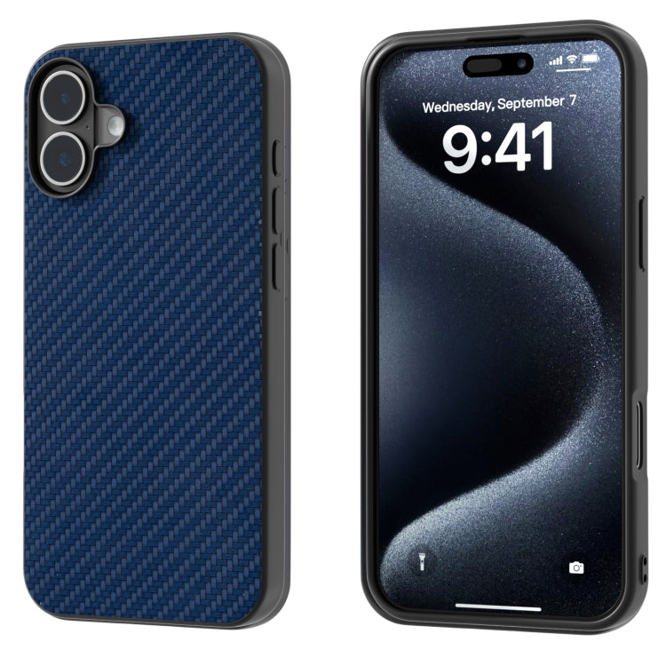 For iPhone 16 Carbon Fiber Texture Protective Phone Case(Dark Blue) - free shipping - PMC TechLife - Order now!