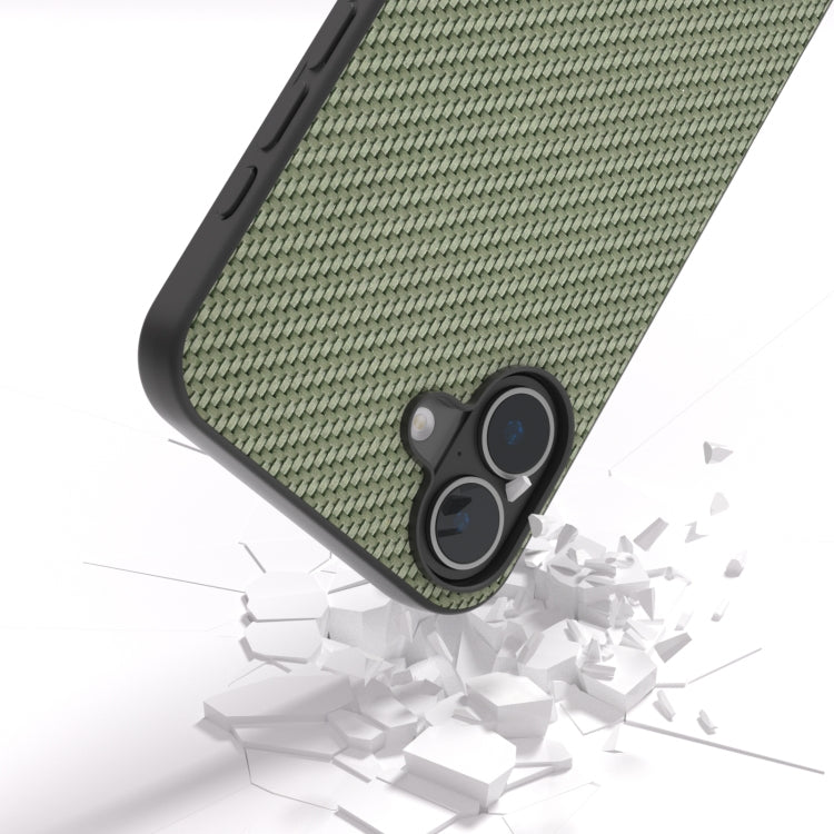 For iPhone 16 Plus Carbon Fiber Texture Protective Phone Case(Green) - iPhone 16 Plus Cases by PMC TechLife | Online Shopping South Africa | PMC TechLife | Buy Now Pay Later Mobicred