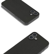 For iPhone 16 Plus Carbon Fiber Texture Protective Phone Case(Black)