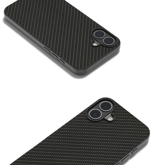 For iPhone 16 Plus Carbon Fiber Texture Protective Phone Case(Black)