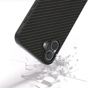 For iPhone 16 Plus Carbon Fiber Texture Protective Phone Case(Black)