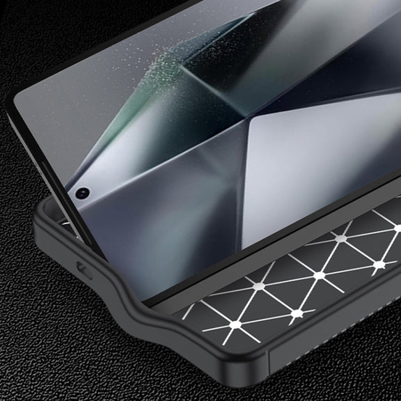 For Samsung Galaxy S25 Ultra 5G Carbon Fiber Texture Shockproof TPU Phone Case(Black)
