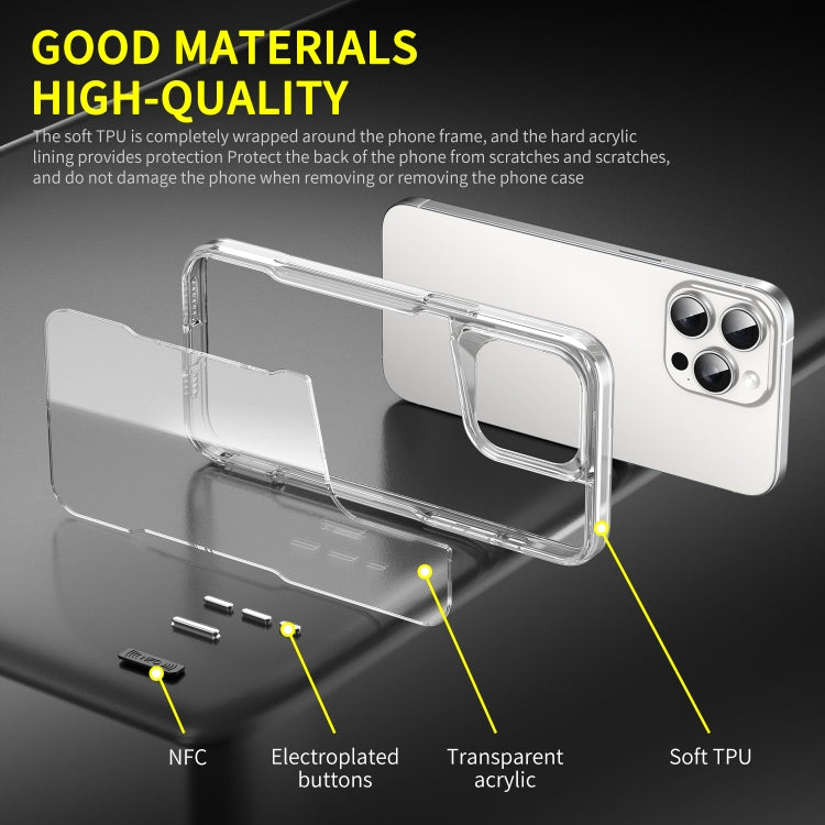 For iPhone 16 Plus Acrylic + TPU Transparent Full Coverage Phone Case