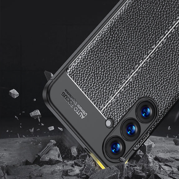 For Samsung Galaxy S25+ 5G Litchi Texture Shockproof TPU Phone Case(Black)