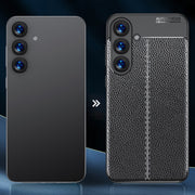 For Samsung Galaxy S25+ 5G Litchi Texture Shockproof TPU Phone Case(Black)
