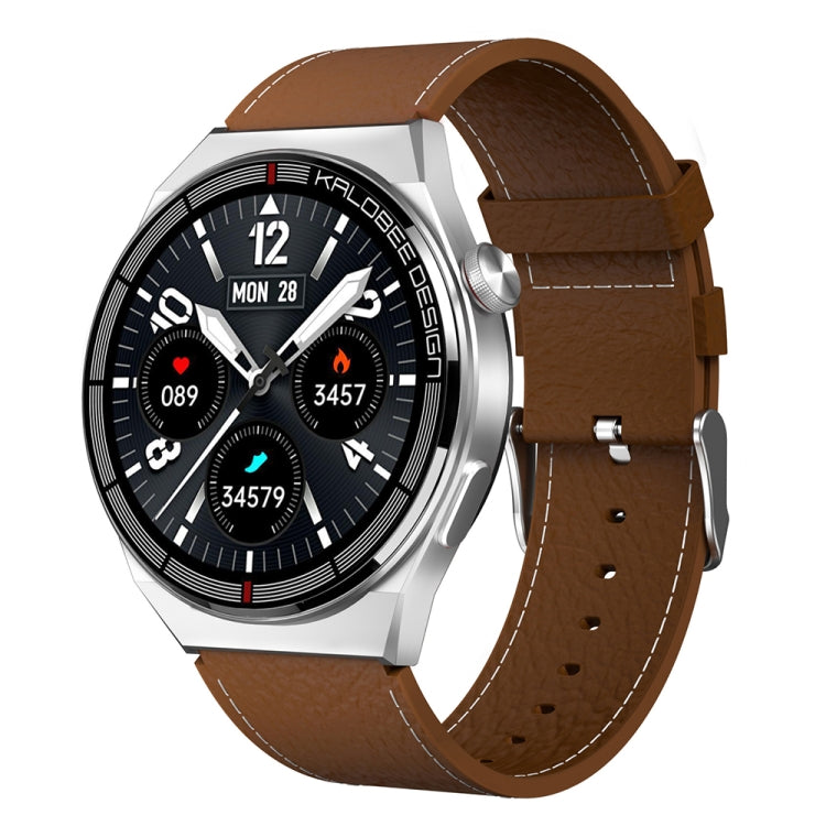 1.3 inch Leather Band IP68 Waterproof Smart Watch Support Bluetooth Call(Brown) - Smart Watches by PMC TechLife | Online Shopping South Africa | PMC TechLife | Buy Now Pay Later Mobicred