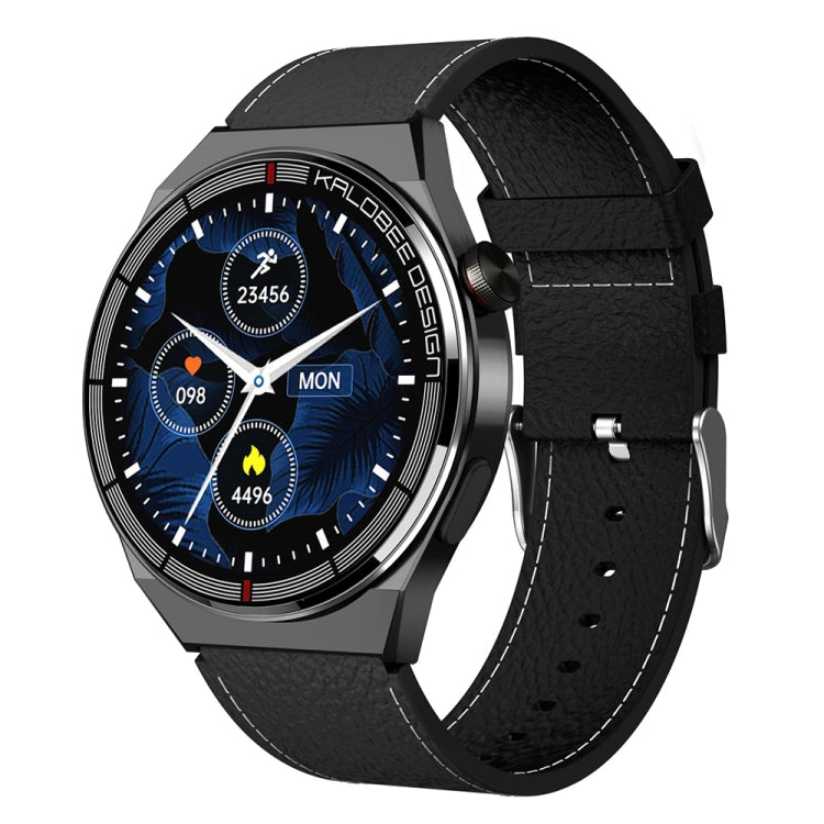 1.3 inch Leather Band IP68 Waterproof Smart Watch Support Bluetooth Call(Black) - Smart Watches by PMC TechLife | Online Shopping South Africa | PMC TechLife | Buy Now Pay Later Mobicred