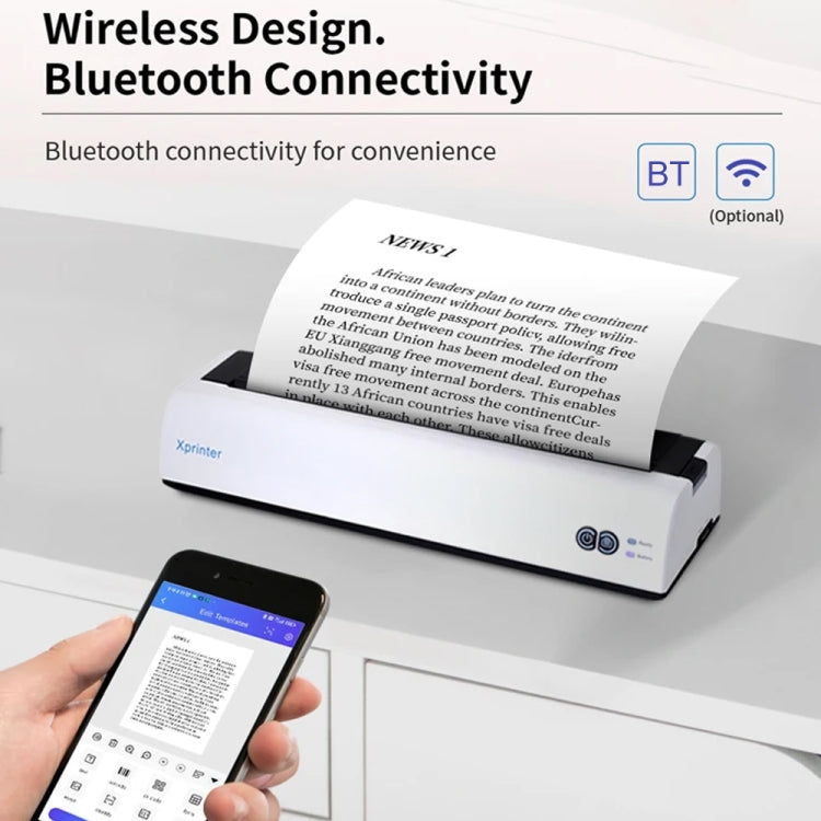 Xprinter P81 USB Interface + Portable Bluetooth Thermal Printer(AU Plug) - free shipping - PMC Jewellery - Order now!