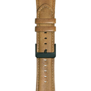 For Apple Watch Ultra 2 49mm Oil Wax Genuine Leather Watch Band(Yellow Brown)