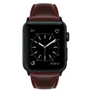 For Apple Watch Ultra 49mm Oil Wax Genuine Leather Watch Band(Red Brown)