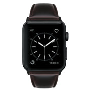 For Apple Watch Ultra 49mm Oil Wax Genuine Leather Watch Band(Dark Brown)