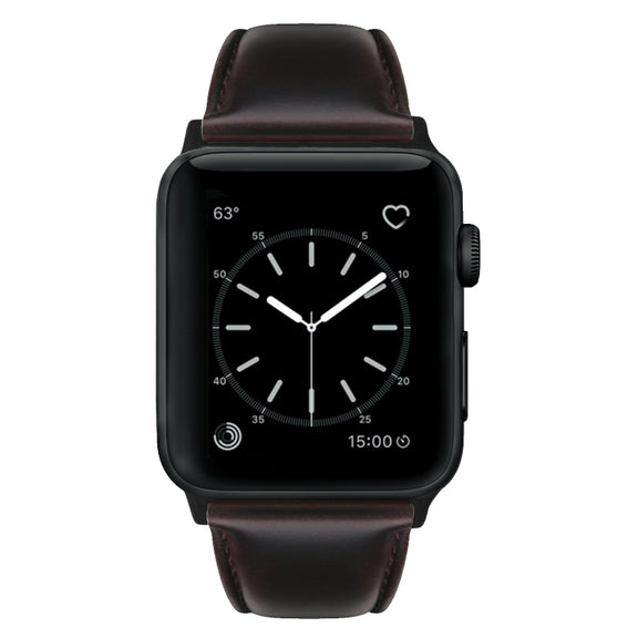 For Apple Watch Ultra 49mm Oil Wax Genuine Leather Watch Band(Dark Brown)