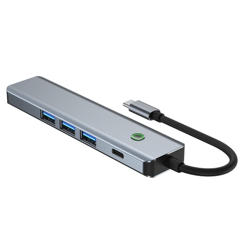 BYL-2319 5 in 1 USB-C / Type-C to USB3.0+USB-C / Type-C+HDTV Multi-function Docking Station(Grey) - USB HUB by PMC Jewellery | Online Shopping South Africa | PMC Jewellery | Buy Now Pay Later Mobicred