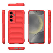 For Samsung Galaxy S25 5G Magic Shield TPU + Flannel Phone Case(Red)