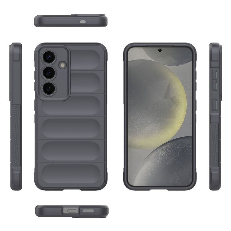 For Samsung Galaxy S25 5G Magic Shield TPU + Flannel Phone Case(Dark Grey) - free shipping - PMC Jewellery - Order now!