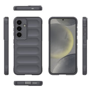 For Samsung Galaxy S25 5G Magic Shield TPU + Flannel Phone Case(Dark Grey)