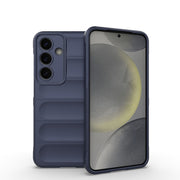 For Samsung Galaxy S25 5G Magic Shield TPU + Flannel Phone Case(Dark Blue)