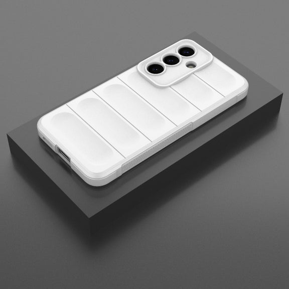 For Samsung Galaxy S25 5G Magic Shield TPU + Flannel Phone Case(White)