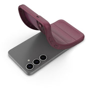 For Samsung Galaxy S25+ 5G Magic Shield TPU + Flannel Phone Case(Wine Red)