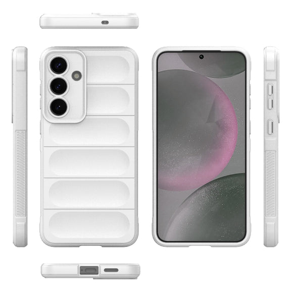 For Samsung Galaxy S25+ 5G Magic Shield TPU + Flannel Phone Case(White)