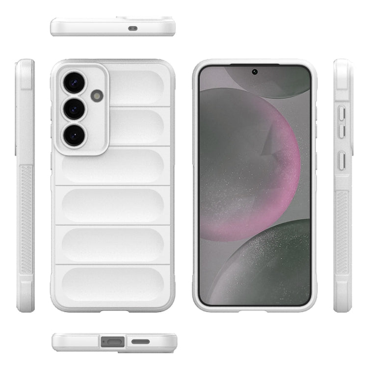For Samsung Galaxy S25+ 5G Magic Shield TPU + Flannel Phone Case(White)