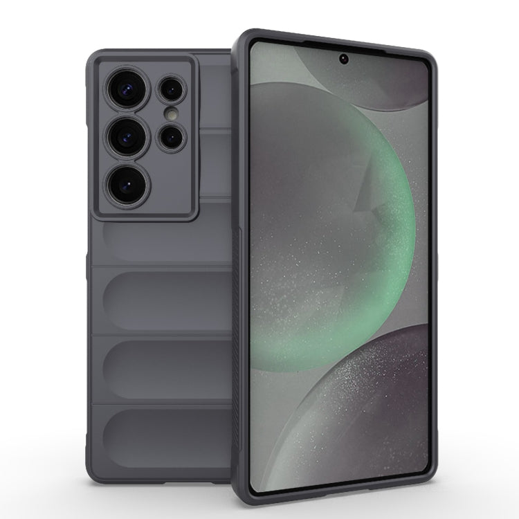 For Samsung Galaxy S25 Ultra 5G Magic Shield TPU + Flannel Phone Case(Dark Grey) - free shipping - PMC Jewellery - Order now!