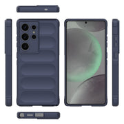 For Samsung Galaxy S25 Ultra 5G Magic Shield TPU + Flannel Phone Case(Dark Blue)