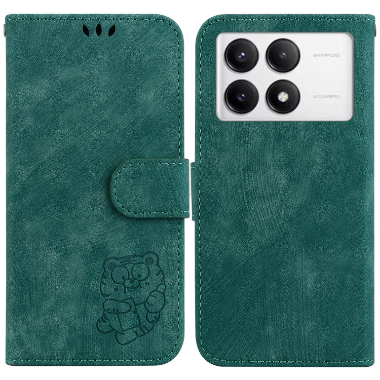 For Redmi K70 / K70 Pro Little Tiger Embossed Leather Phone Case(Green) - free shipping - PMC Jewellery - Order now!