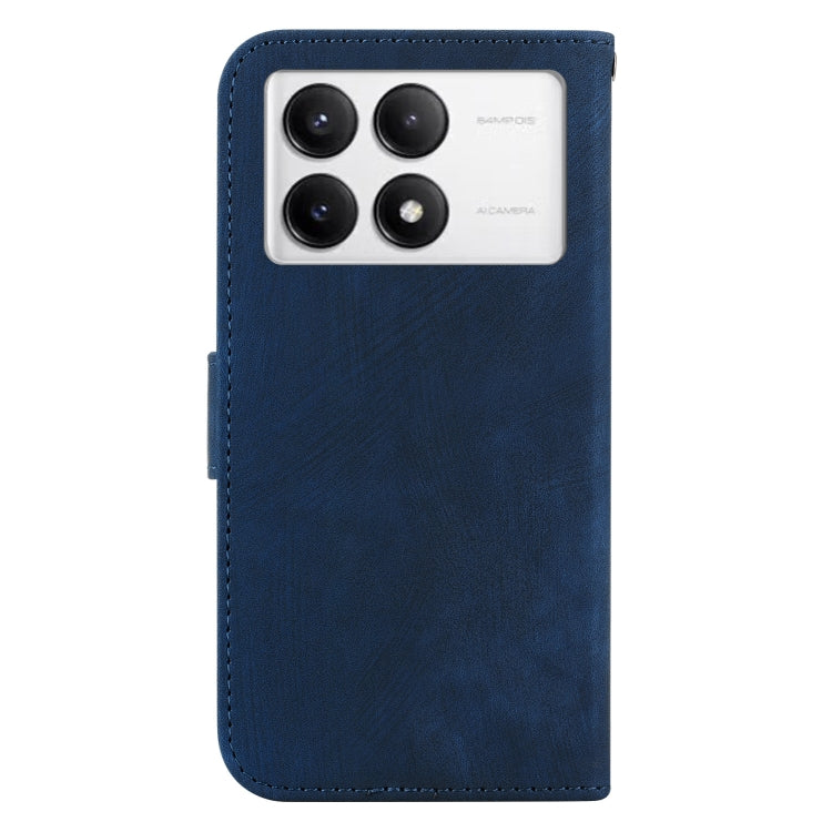 For Redmi K70 / K70 Pro Little Tiger Embossed Leather Phone Case(Dark Blue)