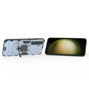 For Samsung Galaxy S25+ 5G PC + TPU Shockproof Protective Phone Case with Magnetic Ring Holder(Navy Blue)