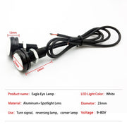 10pcs 23mm 1.5W DC12V Motorcycle Eagle Eye Light Double Lens Strobe Light(Red Light)