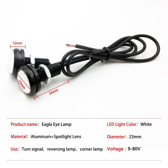 10pcs 23mm 1.5W DC12V Motorcycle Eagle Eye Light Double Lens Strobe Light(Red Light)