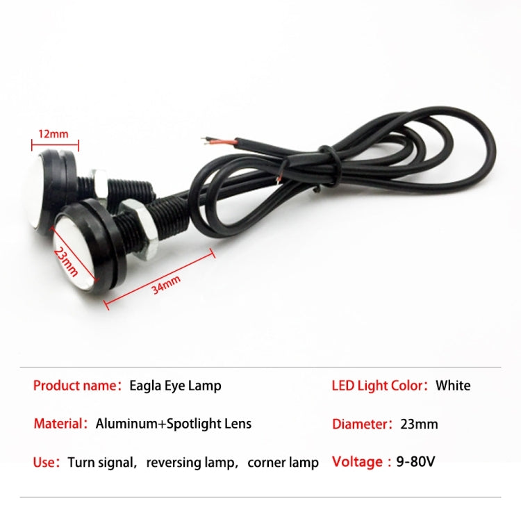 10pcs 23mm 1.5W DC12V Motorcycle Eagle Eye Light Double Lens Strobe Light(Red Light)