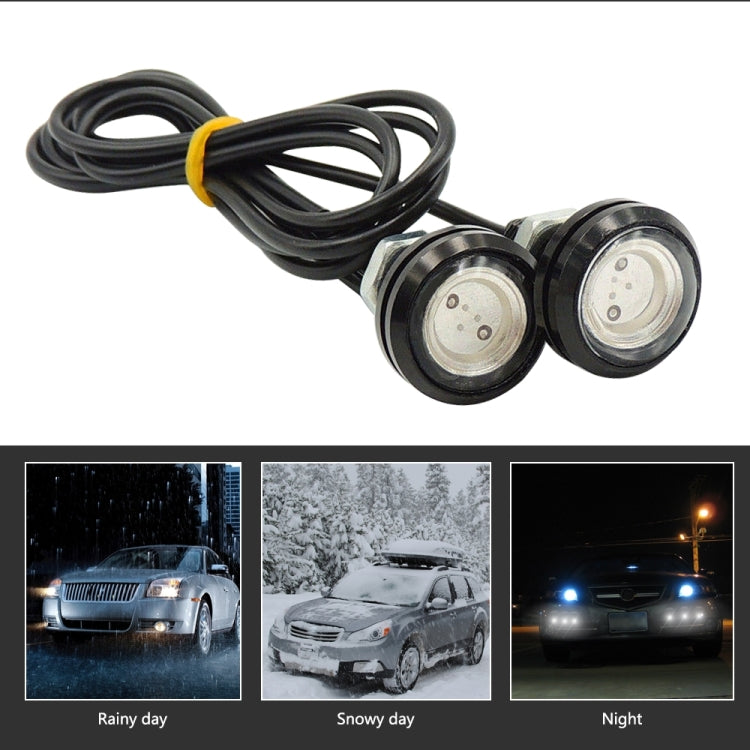 10pcs 23mm 1.5W DC12V Motorcycle Eagle Eye Light Double Lens Strobe Light(Red Light)