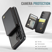 For Samsung Galaxy S24+ 5G JEEHOOD J05 Business Magnetic Style RFID Leather Phone Case(Black)