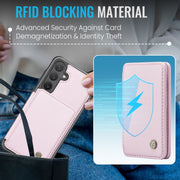 For Samsung Galaxy S24+ 5G JEEHOOD J05 Business Magnetic Style RFID Leather Phone Case(Pink)