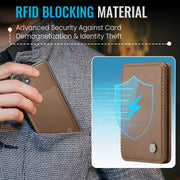 For Samsung Galaxy S24 FE 5G JEEHOOD J05 Business Magnetic Style RFID Leather Phone Case(Brown)