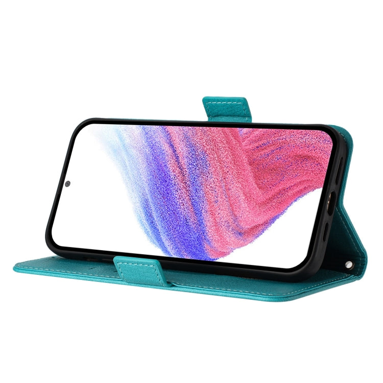 For Motorola Moto G Play 5G / G 5G 2024 Embossed Rose RFID Anti-theft Leather Phone Case(Light Blue) - Motorola Cases by PMC Jewellery | Online Shopping South Africa | PMC Jewellery | Buy Now Pay Later Mobicred