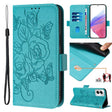 For Motorola Moto G Power 5G 2024 Embossed Rose RFID Anti-theft Leather Phone Case(Light Blue) - Motorola Cases by PMC Jewellery | Online Shopping South Africa | PMC Jewellery | Buy Now Pay Later Mobicred