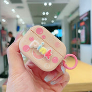 For AirPods Pro 2 Fresh 3D Text Skin Feel Earbuds Box PC Case(Pink)