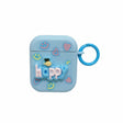 For AirPods 2 / 1 Fresh 3D Text Skin Feel Earbuds Box PC Case(Blue) - free shipping - PMC Jewellery - Order now!
