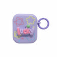 For AirPods 2 / 1 Fresh 3D Text Skin Feel Earbuds Box PC Case(Purple) - For AirPods Pro 2 by PMC Jewellery | Online Shopping South Africa | PMC Jewellery | Buy Now Pay Later Mobicred
