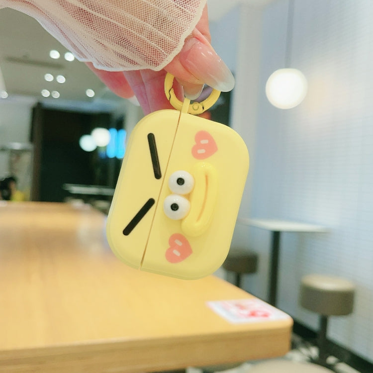 For AirPods 2 / 1 Fresh 3D Emoticon Pattern Skin Feel Earbuds Box PC Case(Pink) - For AirPods 1/2 by PMC Jewellery | Online Shopping South Africa | PMC Jewellery | Buy Now Pay Later Mobicred