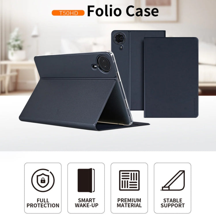 For Teclast T50 HD / T50 Max Anti-slip Texture Smart Tablet Leather Folio Case(Dark Blue) - Teclast by TECLAST | Online Shopping South Africa | PMC Jewellery | Buy Now Pay Later Mobicred