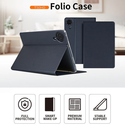 For Teclast T50 HD / T50 Max Anti-slip Texture Smart Tablet Leather Folio Case(Dark Blue) - Teclast by TECLAST | Online Shopping South Africa | PMC Jewellery | Buy Now Pay Later Mobicred