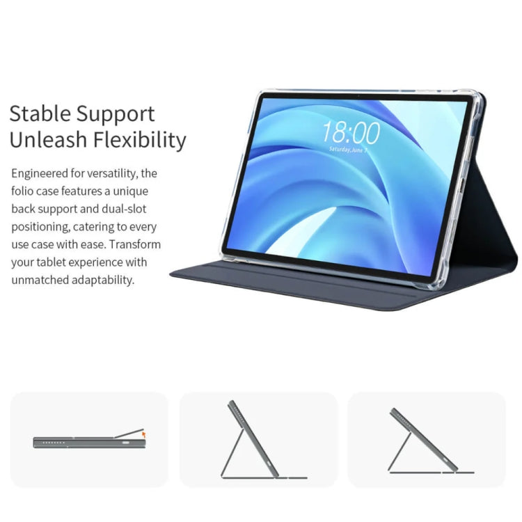 For Teclast T50 HD / T50 Max Anti-slip Texture Smart Tablet Leather Folio Case(Dark Blue) - Teclast by TECLAST | Online Shopping South Africa | PMC Jewellery | Buy Now Pay Later Mobicred
