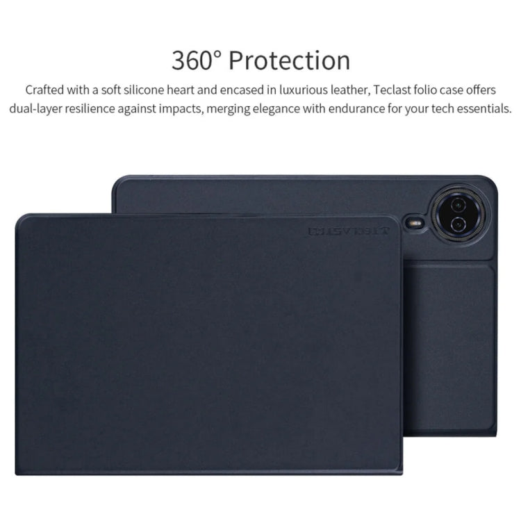 For Teclast T50 HD / T50 Max Anti-slip Texture Smart Tablet Leather Folio Case(Dark Blue) - Teclast by TECLAST | Online Shopping South Africa | PMC Jewellery | Buy Now Pay Later Mobicred