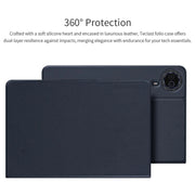 For Teclast T50 HD / T50 Max Anti-slip Texture Smart Tablet Leather Folio Case(Dark Blue)