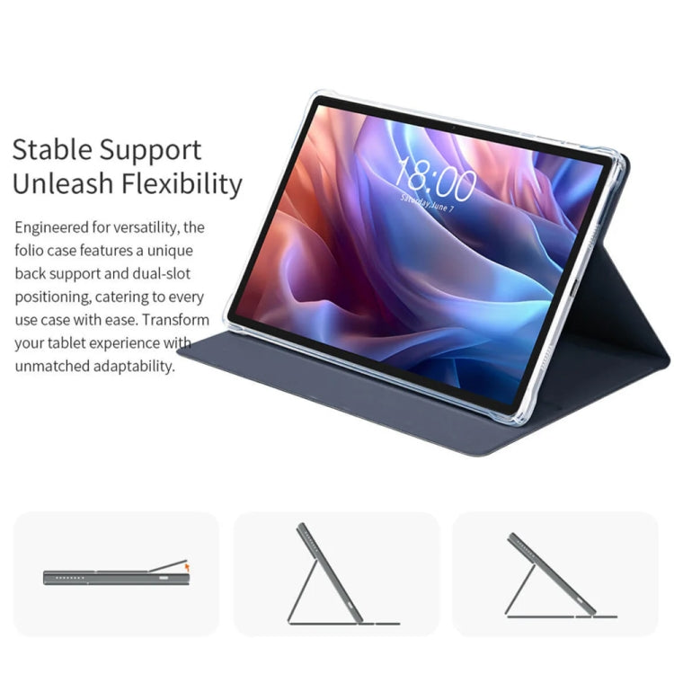 For Teclast T65 Max Anti-slip Texture Smart Tablet Leather Folio Case(Dark Blue) - Teclast by TECLAST | Online Shopping South Africa | PMC Jewellery | Buy Now Pay Later Mobicred