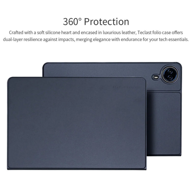 For Teclast T65 Max Anti-slip Texture Smart Tablet Leather Folio Case(Dark Blue) - Teclast by TECLAST | Online Shopping South Africa | PMC Jewellery | Buy Now Pay Later Mobicred